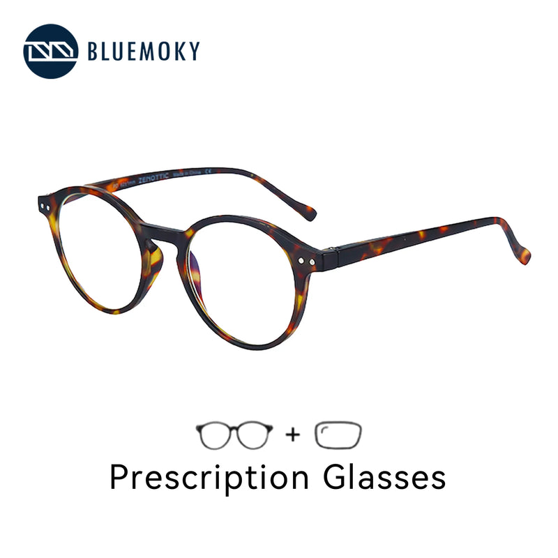 BLUEMOKY Vintage Round Prescription Glasses For Men Women Stylish Photochromic Progressive Optical Eyeglasses
