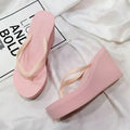 Women Slides Casual Concise EOFK New Women Flip Flops Wedges Comfort Summer Platform Slippers Outdoor Concise Beach High Heel 9cm Casual Slides
