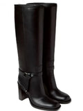 2026Women's Round Toe, Thick High Heels, Mid Length Boots with Side Zipper, Autumn and Winter Fashion, Women's Knee High Boots