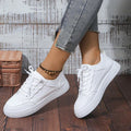 2025 Women Fashion White Sneakers Spring Autumn Sport Running Breathable Tennis Shoes Casual Lace Up Flat Skid-Proof Shoes