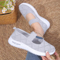 Women's Walking Shoes Breathable Mesh Cushioned Slip-On Sneakers Non-Slip Soft Sole Casual Loafers for Mom