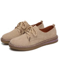Cow Suede Leather Women Handmade Shoes Flats Oxford Ladies Sneakers Loafers Casual Shoes Moccasin Plus Size Autumn Boat Shoes