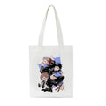 Women Bag Jujutsu Kaisen Canvas Bag Japanese Anime Women Shoulder Bag Ins Harajuku Large Capacity Vintage Cartoon Shopper Bags