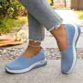 Women's Comfortable Knit Slip-On Shoes Breathable Ultra Lightweight Casual Loafers Soft Sole Non-slip Walking Sneakers for Work