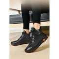 Winter Fleece-Lined Warm Cotton Boots - Women's British Style Fashionable & Versatile Velcro High-Top Flat Shoes