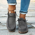 Vintage Ethnic Print Women Canvas Shoes Boho Patchwork Lace Up Flat Loafers Comfort Outdoor Walking Casual Shoes