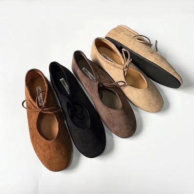 Fashion Butterfly-Knot Ladies Flats Slip On Shoes Female Shallow Round Toe Footwear 2026 New Women Ballet Flats Dance Shoes