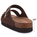 Women Sandals Slides Slippers Litfun Classic Leather Cork Slippers Women Fashion Suede Flats Sandals Thick Footbed Cork Slides Unisex Outdoor Beach Slippers