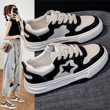 Women Shoes Star Fashion Casual Star Sport Loafers Women Chunky Sneaker Outdoor Comfort Soft Bottom Anti-slip Board Loafers Athletic Shoes