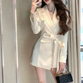 Mid Length Dress Women Blazer Dresses A Line Vestidos Y2k Streetwear Full Sleeve Tight Waist Elegant Party Night Work 2026
