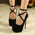 Women High Heels Stilettos Platform Women Stilettos Pumps Sexy Shallow Round Toe Slingback Super Platform Ankle Strap High Heels Elegant Banquet Party Wedding Shoes