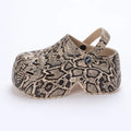 Leopard Thick Bottom Clogs for Women Closed Toe Chunky Platform Sandals Woman Summer 2026 Super High Wedge Heel Slippers Female