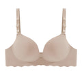 Women's Simple Solid Color Wave-Edge Bra Seamless Steel-Free Gathering Bra Sexy Comfortable Adjustable Shoulder Straps Lingerie