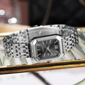 Slim Strap Rhinestone Quartz Watch Leaf Design Square Dial Women Quartz Watch Small Dial Pull Adjustable Rhinestone Watch