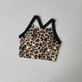 Women Color Block Print Backless Sports Bra With Fixed Pads Yoga Outfit Shockproof High Waist Workout Pants Set