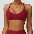 Women Sports Bra High Support Women Gym Underwear Push-up Back Cross Yoga Crop Top Running Workout Fitness Pilates Solid Color