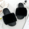 Women Slippers Faux Rex Rabbit Fur Slippers Slides For Women Luxury Designer Sandals On Summer Furry Slippers Flip Flops Shoes Plus Size Shoes