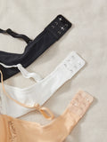 3PCS Women's Floral Lace Strapless Bra Solid Thin Cup Removable Straps Comfort Daily Lingerie Top