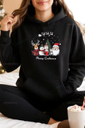 2026 new Autumn Winter Women Hooded Sweatshirt, Xmas Book Tree Santa Print Pullover Hoodie Christmas Festival Long Sleeve Tops