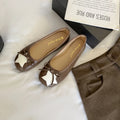 Women Loafers Ballet Flats Women Ballet Flats Round Toe Soft Leather Slip‑On Flat Shoes Ladies Cute Sweet Daily Casual Dating Dress Ballerina Loafers Shoes