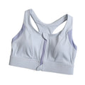Comfortable Patchwork Front Zipper Sports Bra Slim Fit Anti-sagging Underwear for Women Shockproof Beauty Back Seamless Bra Girl