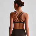 Cross Straps Sports Bra High Impact Fitness Bra Women Gym Yoga Crop Top Vest Workout Bralette Plus Size Underwear With Chest Pad