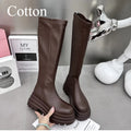 Winter Women Knight High Boots Fashion Back Zippers Ladies Elegant Platform Flats Long Booties Short Plush Women's Footwear 2026