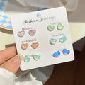 Korean Delicate Candy Sweet Resin Holiday Flower Stud Earrings Set For Women Girls Charm Piercing Jewelry Y2K Gifts Dropship