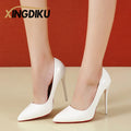 Women's High Heels Fashion Large Size 45 Pointed Toe Stiletto High Heels 12cm Women's Shoes Banquet Bar Wedding Shoes Red  Pink