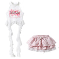 Hip Hop Girls Crop Top ‌princess Layered Skirt‌ Kids K-pop Streetwear Street Dance Costume Children Jazz Girl Group Clothes Sets