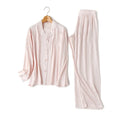 High Quality Couples Sleepwear Casual Solid Color Long Sleeve Long Trousers Pajama Set Couple Cotton Viscose Sleepwear Set