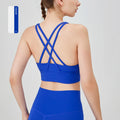 Summer Women Sports Bra Sexy Criss Cross Straps back Sports Top Underwear Shockproof Yoga Running Fitness Crop Top