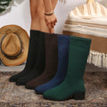 2026 New Winter Stretch Sock Boots Knee-high Boots Women's Thick Bottom Slim High Heel Large Size Round Toe Women's Boots