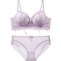 NIEPOセクシーな Japanese Style Lace Bra Set Wireless Thin Cup Bow Tie Band Push Up Anti Sag Soft Lingerie For Small Chest Ladies S-XL