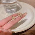 2PCS/Set Fashion Gold Color Hoop Earrings for Women Korean Design Crystal Pearl Dangle Earring Jewelry Pendientes De Mujer