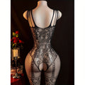 Sexy Lingerie Jumpsuit, Open Crotch Exposed Breast Bra Mesh Suit, Women's Jumpsuit And Sexy Lingerie Set