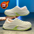 2026 Winter Warm Plush Lined Slippers Unisex Dual-Wear Adjustable Back Strap Thick EVA Sole Flat Indoor and Outdoor Shoes