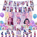 Party Disposable Set K-Pop Theme Disposable Tableware Set for Kids Birthday Baby Shower Party - Paper Plates Cups And Tablecloth with Birthday Banner