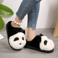 New Autumn and Winter Cartoon Cute Cotton Slippers for Women, Comfortable Non-Slip Flat Closed-Toe Slippers