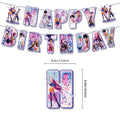 Party Disposable Set K-Pop Theme Disposable Tableware Set for Kids Birthday Baby Shower Party - Paper Plates Cups And Tablecloth with Birthday Banner