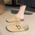 2026 Women's Retro Cork Footbed Clogs Mules Closed Toe Flat Non-slip Slip-on Shoes Comfortable Casual Outdoor Sandals