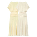 Women's Dress 2026 Summer New Style Solid Color Short Sleeve Ruffle Decor Midi Maxi Dress Elegant and Gentle Romantic