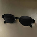 Retro punk Sun Protection Sunglasses Vintage New Women's Metal Oval Sun Glasses Ladies Classic Eyewear UV400 Gafas De Sol