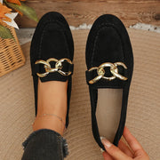 2026 Hot Sale Women Flat Shoes Outdoor Metal Decor Slip on Soft Sole Shallow Loafers .Comfortable Casual Walking Shoes for Women