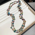 Bohemian Style Natural Shell Crystal Layered Necklace With A Light Luxury And High-end Feel Long Double-layer Seaside Accessory