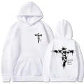 Men's Hoodie with Religious Cross and Motivational Text Prints Pullover Style Fashion Casual HipHop Sweatshirt Harajuku Unisex