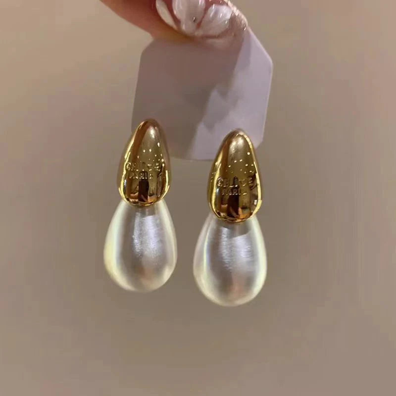 Double Water Droplet Ear Stud Piercing Earrings For Women Retro Fashion New Jewelry Valentine Day Gift Party Wedding