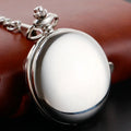 Fashion Silver Roman Digital Half Hunter Pocket Watches Necklace Unique Fashion Personality Couple Quartz FOB Watch Gifts