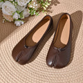 Japanese Style Ninja Shoes Women Cozy Faux Leather Flats Soft Sole Split Hoof Toe Loafers Femme Mocasines Ladies Ballerina Shoes