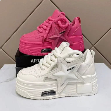 Women Sneakers Platform Casual Sports Shoes Personalized Star Design Vulcanized Shoes Outdoor Running Walking Shoe Female 35-41